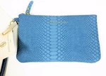 New Adrienne Vittadini Blue Python Leather Charger Pouch,wristlet,wallet. Fixed Price $45.49.