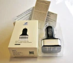 Triple Usb Car Charger Ixcc 36W Power Adapter New In Box - Black W/ Silver. Fixed Price $5.00.