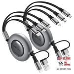 3 Multi Charging Cable,pack 4FT Retractable Chargers For 2 Usb Type Grey. Fixed Price $22.73.