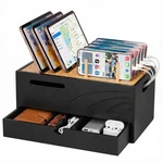 Homde Bamboo Charging Station Organizer 2 Layer Charger Holder With Drawer Fo.... Fixed Price $161.83.