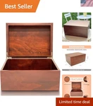 Sustainable Dark Oak Keepsake Box - Large Storage With Hinge For Home Decor. Fixed Price $80.74.