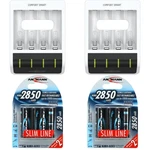 Ansmann 2 Smart Chargers And 8 Aa Rechargeable Batteries Bundle. Fixed Price $126.96.