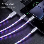 3 1 Led Fast Charging Cable Adapter For Iphone Micro Usb Type Charger Cord. Fixed Price $6.90.