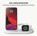 Belkin 3-IN-1 Wireless Charging Station For Iphone, Apple Watch, Air Pods White. Fixed Price $29.95.