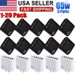 1-20X 65W 5-USB Type-c Fast Wall Charger QC3.0 Pd Adapter For Iphone Samsung Lot. Fixed Price $34.25.