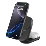 Ultracharge 2-IN-1 Foldable Magnetic Charger With QI2 25W, Black, Round Form. Fixed Price $47.99.