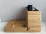 Medium Bamboo Desk Storage & 5V/2.4A 2-PORT Usb-a Qi Wireless Charger Project 62. Fixed Price $24.99.