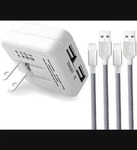Iphone Cable 6FT Fast Charging With Dual Port Usb Plug Wall Charger Trip Adapter. Fixed Price $13.99.