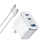 Anker Nano Charger, Ultra-fast 70W Output 3-PORT Usb Block, White. Fixed Price $75.94.