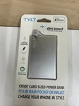 Tylt +slim Boost Portable Power Bank Credit Card Sized Battery Pack Silver. Fixed Price $10.99.