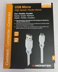 Monster Cable High Performance Micro Usb - Speed, 1.5FT, White Connect. Fixed Price $7.95.