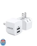 Anker 2-PACK Dual Port 12W Usb Charger Block With Foldable Plug, Charging. Fixed Price $20.00.