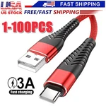 Braided Type-c Usb-c To Usb-a Fast Cable Charger Lot Charging Cord. Fixed Price $240.49.