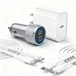 Iphone 17 16 15 Car Charger, 20W Dual Port Usbc Fast 3.3FT(2PACK C-c), Silver. Fixed Price $44.30.