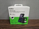 Belkin Ultracharge 3-IN-1 Foldable Magnetic Charging Stand 25W QI2 Magsafe New. Fixed Price $64.99.