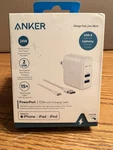 Anker 24W Dual Powerport Elite With Charging Cable Usb-a To Ltng White. Fixed Price $14.99.