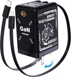 W&o In Gan Charger(type C/l), 120W Compatible Fast, Retractable Wall Black. Fixed Price $12.59.