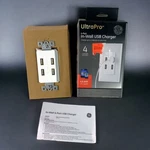 Ultrapro Usb Wall Charger Part Charging Ports White 4.8 Amp 24 Watt. Fixed Price $14.99.