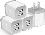 Usb Wall Charger, 4-PACK 2.1A Dual Port Cube Power Adapter Plug. Fixed Price $15.97.