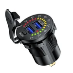 12V/24V QC3.0 Dual Usb Car Charger Fast Charging W/led Voltmeter On Off Switch. Fixed Price $15.21.