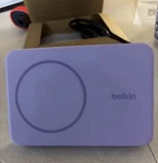 Belkin Boostcharge Magnetic Wireless Power Bank 5K With Stand Purple. Fixed Price $40.00.
