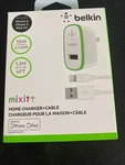 New! Belkin 1-PORT Home Charger+cable White Lightning 10WATT 1.2M 4FT Mixit. Fixed Price $19.99.