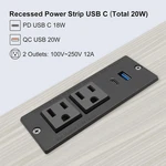 Usb Recessed Power Strip Fast Charge Desktop Station 2 Outlets .... Fixed Price $25.95.