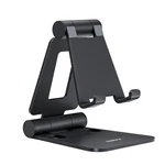 Nulaxy Dual Folding Cell Phone Stand, Fully Adjustable Foldable - Black. Fixed Price $15.99.