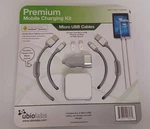 Ubiolabs Premium Mobile Charging Kit 6' Cables Car & Wall Chargers Type Usb. Fixed Price $16.79.