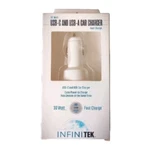 Infinitek Car Charger Usb-c & Usb-a 30 Watt Dual Port Fast White New. Fixed Price $7.97.