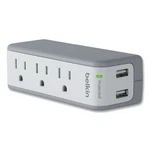 Belkin Surgeplus Usb Swivel Charger, 3 Ac OUTLETS/2 Ports, 918 J, White. Fixed Price $36.33.