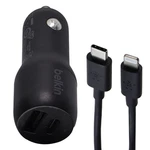 Belkin 32-WATT Usb-a And Usb-c Car Adapter + Mfi Cable For Iphone Black. Fixed Price $19.79.
