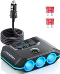 7-IN-1 Cigarette Lighter Splitter, 120W Car Charger Adapter With 3 Sockets & Ind. Fixed Price $18.99.