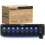 Nilight 8 Gang Switch Panel With QC3.0 & Pd Charger And Voltmerter Blue. Fixed Price $44.99.