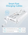 Vrurc Portable Charger 20000MAH Built-in Cables Fast Charging White. Fixed Price $54.08.