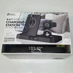 4-IN-1 Wireless Charging Station Digital Clock Phone Smartwatch Earbuds Charger. Fixed Price $24.99.