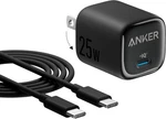 Anker 25W Usb Charger Block, Compact And Foldable, Supports Pps Fast Black. Fixed Price $18.99.