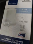 Insignia 30W Fast Usb-c Wall Charger,white For Iphone 14/13/12, Magsafe Chargers. Fixed Price $10.00.