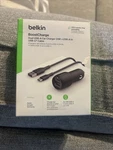 Belkin Usb-a Dual Car Charger 24W W/ Usb-c Cable Black Open Box. Fixed Price $10.95.