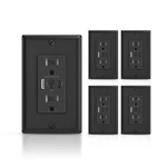 Black Wall Outlet With Usb-a & Usb-c Ports, 3.6A Dual High Speed Receptacle O.... Fixed Price $87.09.
