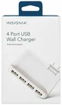 New Insignia 4-PORT Usb Travel Wall Charger 4.2A 21W White Folding Plug Slim. Fixed Price $7.12.