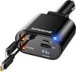 Upgraded Superone Retractable Car Charger 4 In 1, Fast Phone With. Fixed Price $32.40.