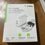 Belkin White 2 Port Usb-a Home Charger W/ 3.3' Braided To Usb-c Cable A155. Fixed Price $9.00.