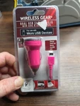 Dual Usb Car Charger W/sync And Cable 6FT. Pink. Fixed Price $5.95.
