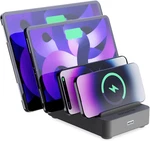 4 Port Charging Station Dock For Multiple Devices Organizer Phone Tablet. Fixed Price $43.99.