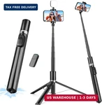 68" Phone Tripod & Selfie Stick With Remote And Fill Light, Auto Open Cell. Fixed Price $36.98.