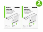 (2 Pack) Belkin Boostcharge Dual Usb-a Wall Charger 24W + Cable M10. Fixed Price $25.99.