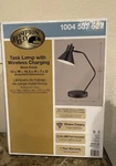 Hampton Bay 19 In. Black Desk Task Lamp With Wireless And Usb Charging Station. Fixed Price $39.00.