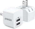 Anker 2-PACK Dual Port 12W Usb Charger Block With Foldable Plug, White. Fixed Price $24.99.
