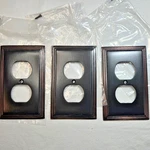Art Deco Set Of 3 Oil Rubbed Bronze Outlet Covers Tiered Steps Wall Plate New. Fixed Price $26.75.